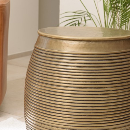 HONORE Aluminium Side Table L40cm H45cm Dark Brass Color