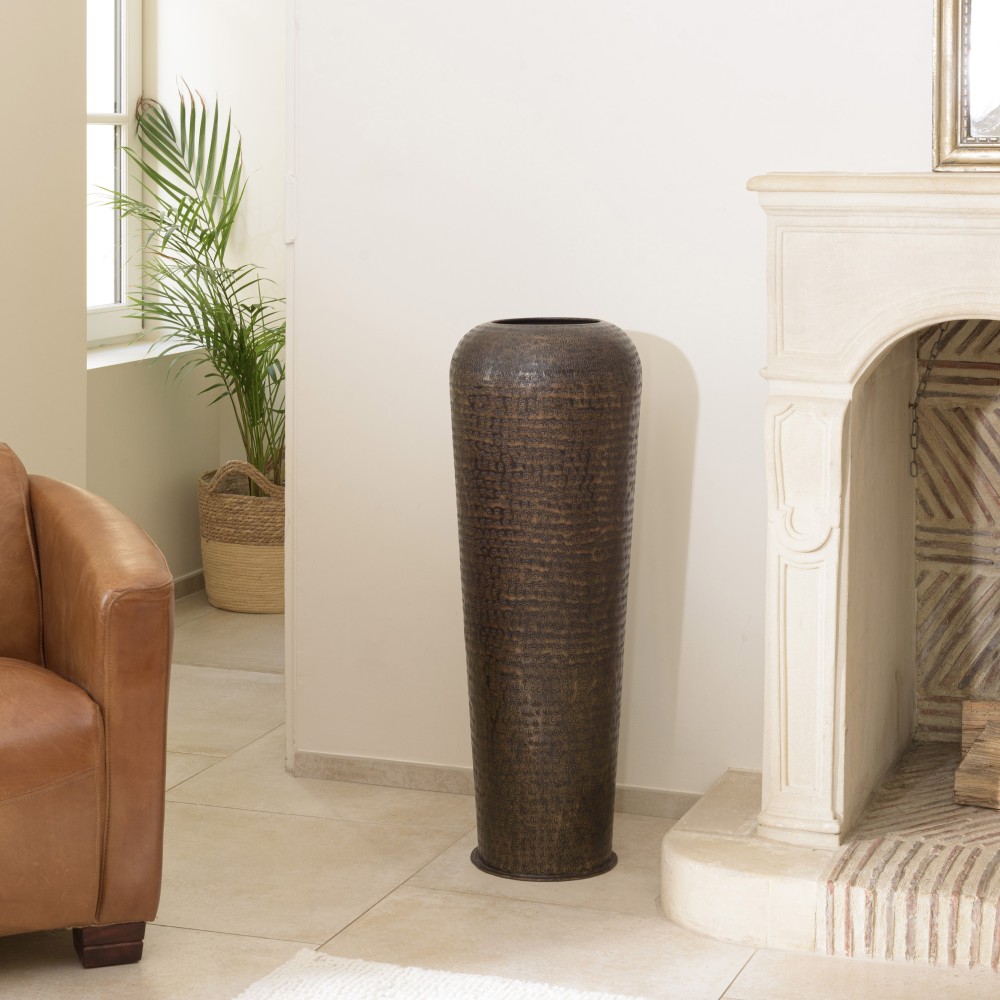 Vase alu HONORE 30cmx85cm cuivre noir antique Vase alu HONORE 30cmx85cm cuivre noir antique