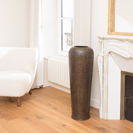Vase alu HONORE 30cmx85cm cuivre noir antique
