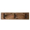 SIXTINE - Brown Wall Coat Rack 3 Hooks Recycled Teak and Metal