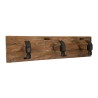 SIXTINE - Brown Wall Coat Rack 3 Hooks Recycled Teak and Metal