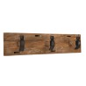 SIXTINE - Brown Wall Coat Rack 3 Hooks Recycled Teak and Metal