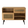 Buffet bas marron CHARLIE 3 niches 2 portes