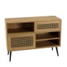 CHARLIE Low Brown Sideboard with 3 Compartments and 2 Doors