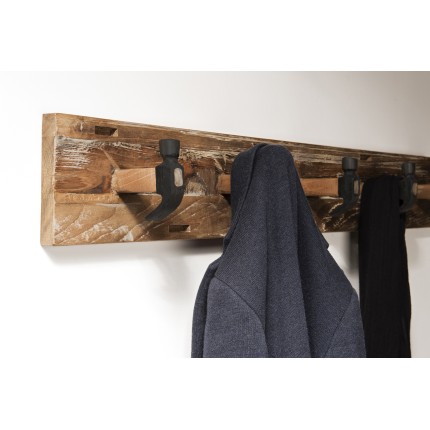 SIXTINE - Brown Wall Coat Rack with 5 Hammer Hooks