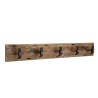 SIXTINE - Brown Wall Coat Rack with 5 Hammer Hooks