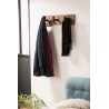 SIXTINE - Brown Wall Coat Rack 3 Hooks Recycled Teak and Metal