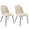 TOM - Set of 2 Ecru Fabric Chairs