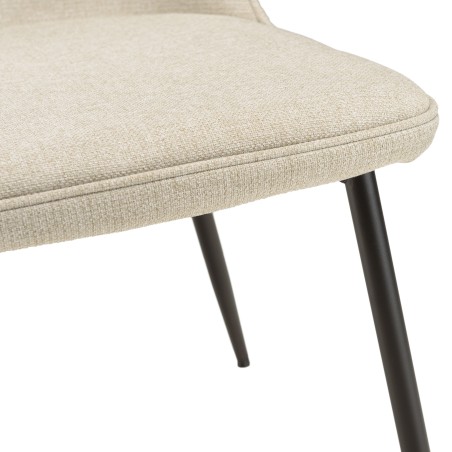 TOM - Set of 2 Ecru Fabric Chairs