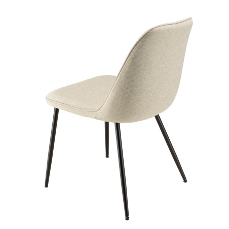 Lot de 2 chaises TOM tissu écru dossier droit