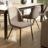 TOM - Set of 2 Brown Fabric Chairs