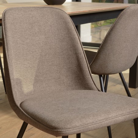 TOM - Set of 2 Brown Fabric Chairs