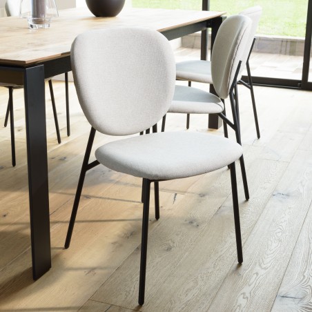 Lot de 2 chaises TOM en tissu écru