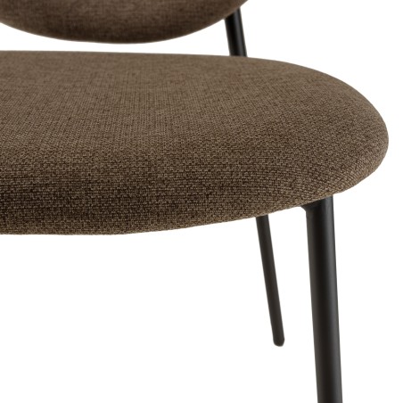 TOM - Set of 2 Brown Fabric Chairs