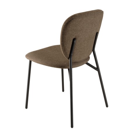 TOM - Set of 2 Brown Fabric Chairs