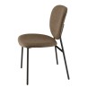 Lot de 2 chaises TOM - Tissu marron - Pieds acier noir