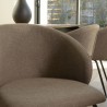 TOM - Set of 2 Brown Fabric Chairs with Black Steel Legs