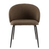 Lot de 2 chaises TOM - Tissu marron et acier noir