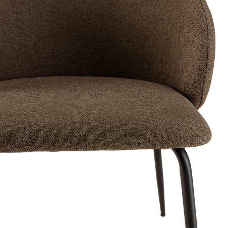 Lot de 2 chaises TOM - Tissu marron et acier noir