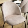 Lot 2 chaises velours beige TOM - Dossier arrondi - Pieds acier noir