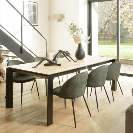 Lot 2 chaises velours vert sapin