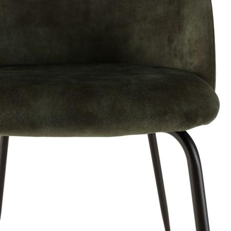 TOM - Set of 2 Pine Green Velvet Chairs | Contemporary Refinement