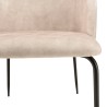 Lot 2 chaises velours beige TOM - Dossier enveloppant - Pieds acier