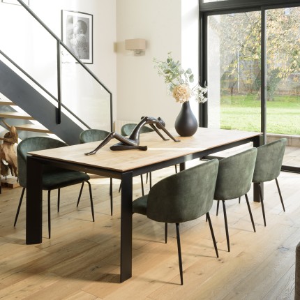 TOM - Set of 2 Pine Green Velvet Chairs | Cozy and Elegant Design