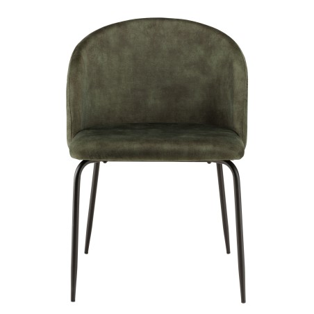 Lot de 2 chaises velours vert sapin TOM