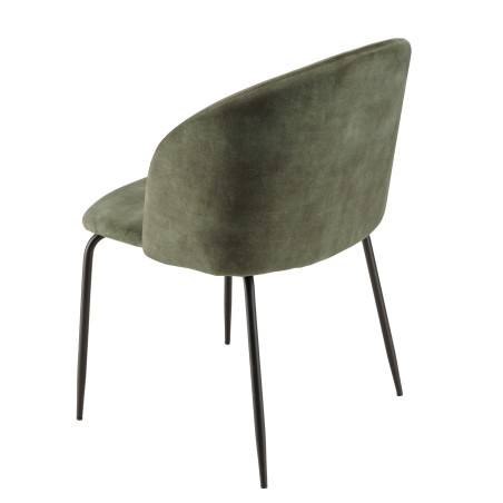 Lot de 2 chaises velours vert sapin TOM