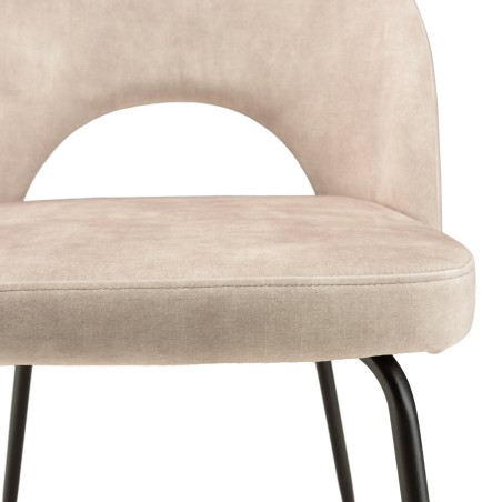TOM - Set of 2 Beige Velvet Chairs