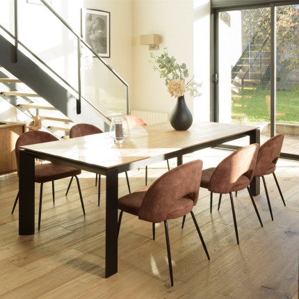 Lot 2 chaises velours acajou dossier ouvert