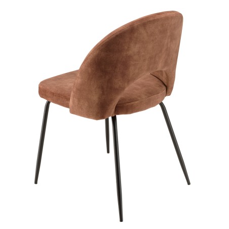 TOM - Set of 2 Mahogany Velvet Chairs