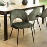 Lot 2 chaises velours vert sapin TOM
