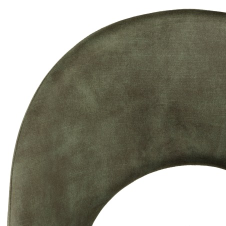 TOM - Set of 2 Pine Green Velvet Chairs with Steel Legs