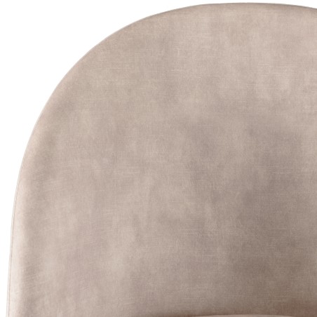 Lot 2 chaises velours beige TOM - Dossier arrondi - Pieds acier noir