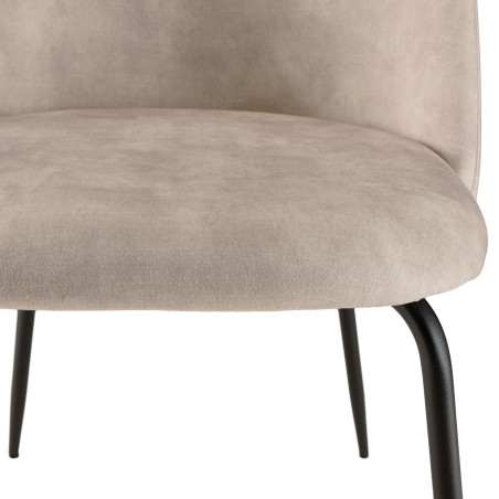 TOM - Set of 2 Beige Velvet Chairs