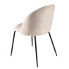 Lot 2 chaises velours beige TOM - Dossier arrondi - Pieds acier noir