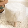Tabouret rond SACHA en peau de mouton 40x40cm