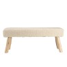 Banc SACHA en laine texturée ivoire 120x40cm