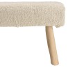 SACHA Bench 120x40cm - Textured Ivory Wool with Natural Wooden Legs
