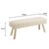 Banc SACHA 120x40cm laine motifs losanges ivoire