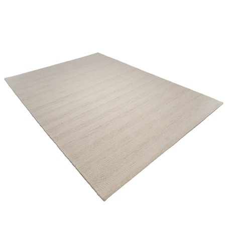 Tapis rectangulaire laine texturée beige 200x290cm