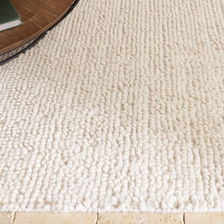 SACHA Rectangular Rug 160x230cm in Looped Wool, Ivory