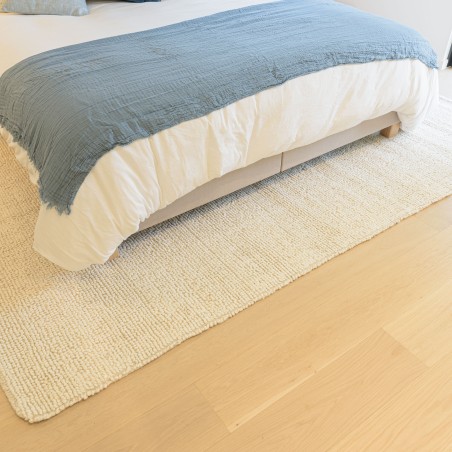 SACHA Rectangular Rug 160x230cm in Looped Wool, Ivory