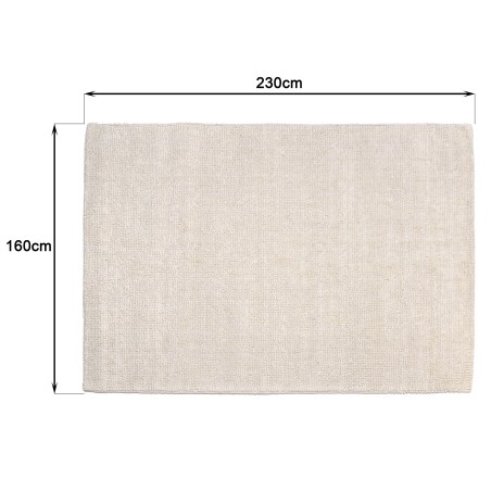 SACHA Rectangular Rug 160x230cm in Looped Wool, Ivory