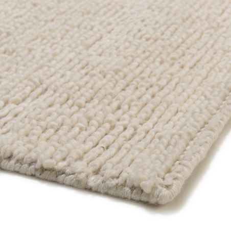Tapis rectangulaire en laine bouclée 200x290cm - couleur ivoire