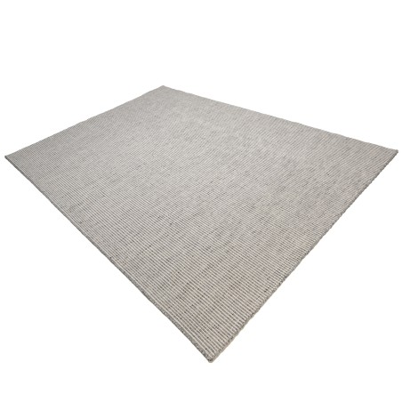 Tapis rectangulaire en laine tissée QUENTIN 160x230cm blanc/gris chiné