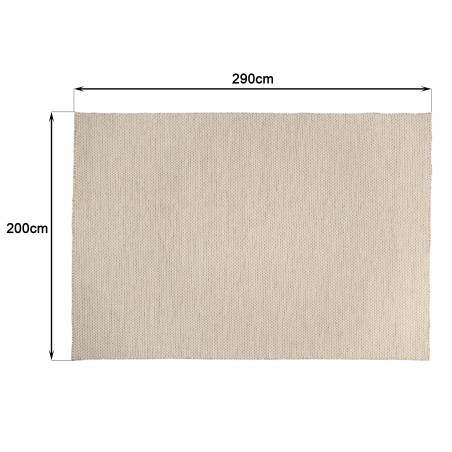 Quentin Rectangular Rug - 200 x 290 cm - Woven Wool - White/Mottled Brown