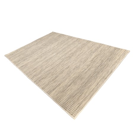 Tapis QUENTIN en laine tissée blanc et kaki 160x230cm